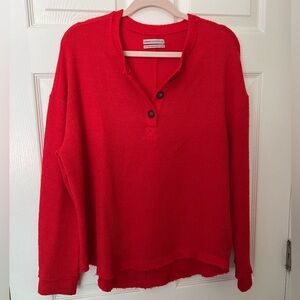 Red Quarter Button-Up Sweater from Urban Outfitters